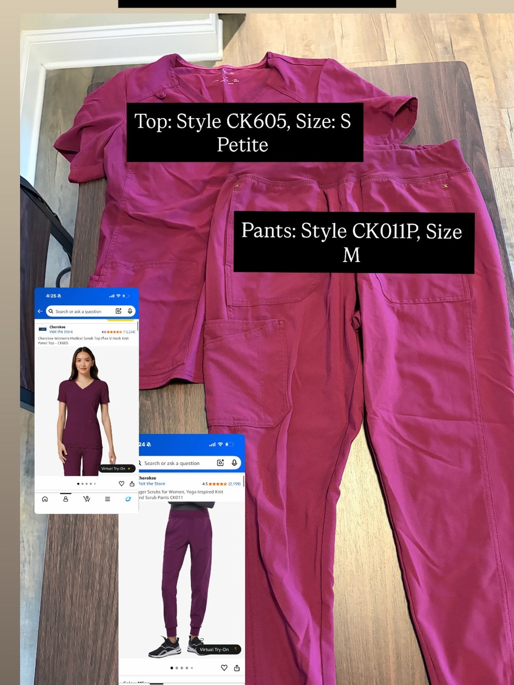 Cherokee Women’s Jogger Scrub Pants and top